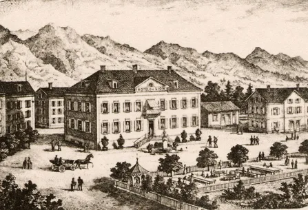 Hotel Bad Löwen in Mönchaltorf um 1830.